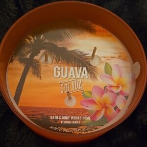 RARE! Bath & Body Works Guava Colada Candle - Orange and Pink.